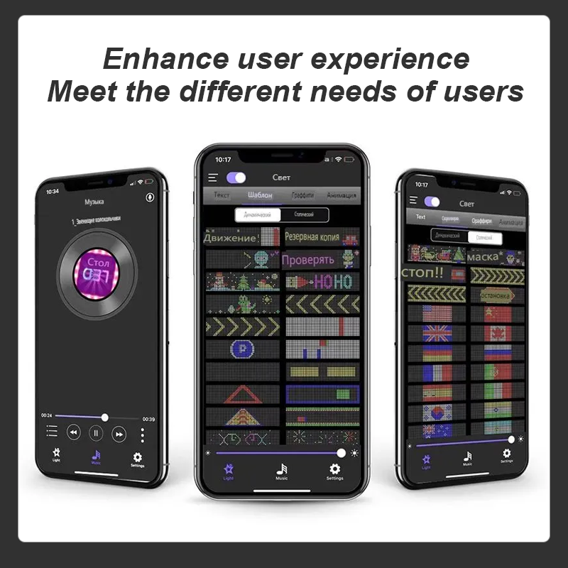 Multi-Use Flexible LED Sign Programmable Scrolling Text & Animation Display with APP-Control