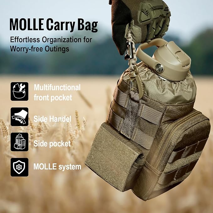 🎖️64oz Portable Cold & Hot Camouflage Tactical Portable Water Bottle– Reusable Drinkware