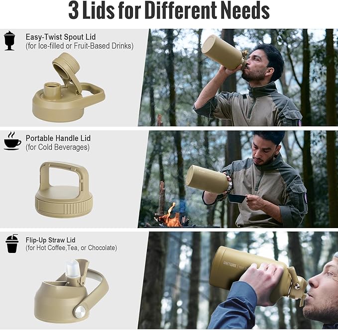 🎖️64oz Portable Cold & Hot Camouflage Tactical Portable Water Bottle– Reusable Drinkware