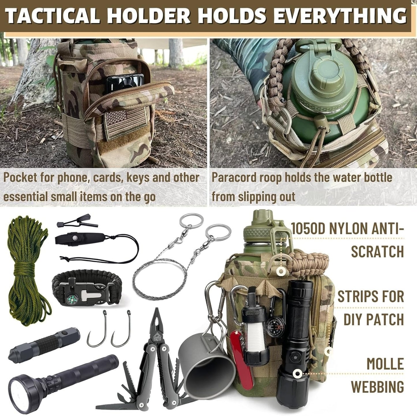 🎖️64oz Portable Cold & Hot Camouflage Tactical Portable Water Bottle– Reusable Drinkware