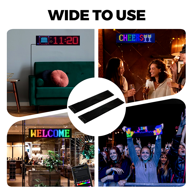 Multi-Use Flexible LED Sign Programmable Scrolling Text & Animation Display with APP-Control