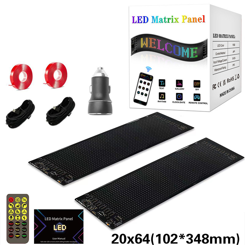 Multi-Use Flexible LED Sign Programmable Scrolling Text & Animation Display with APP-Control